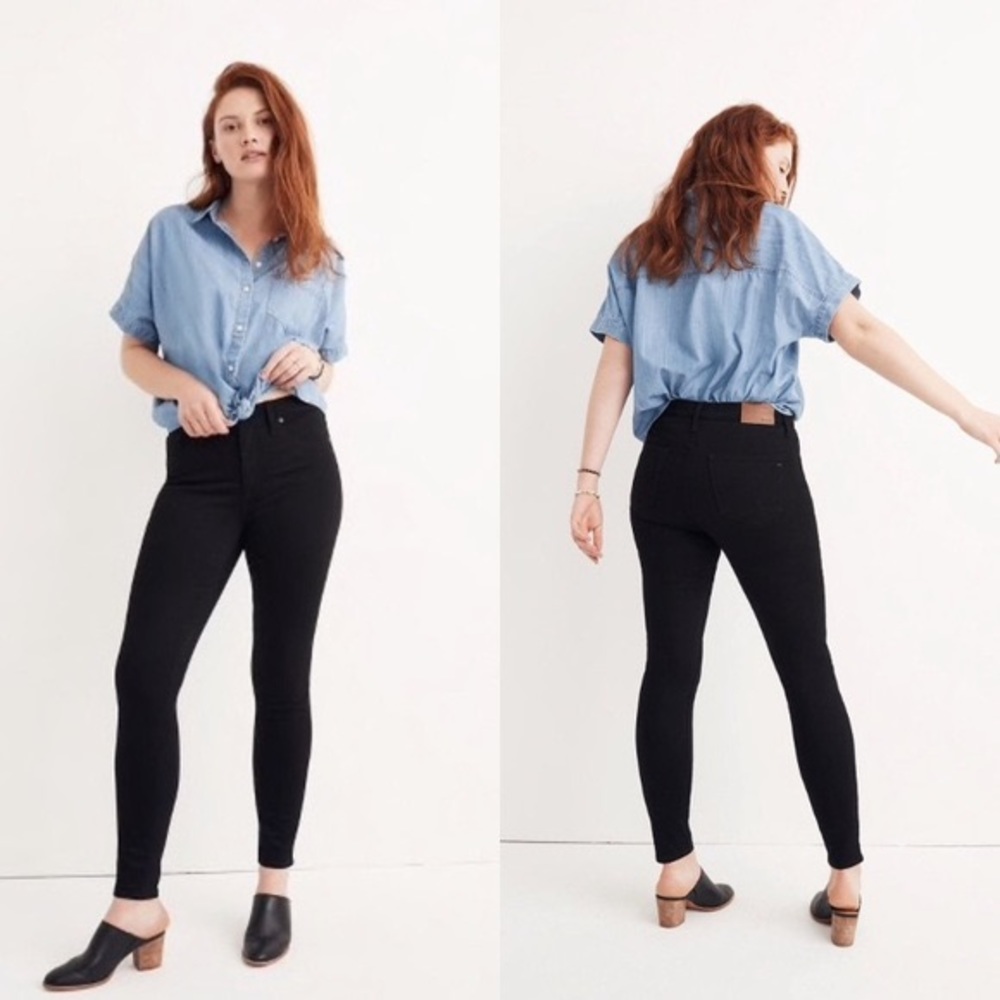 Madewell 9” High Rise Black Skinny Jean ISKO Black